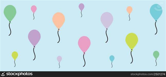 Illustration of colored balloons on blue background vector