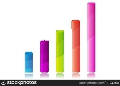 illustration of colorful business graph on white background