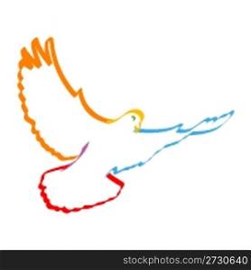illustration of colorful dove symbolising peace