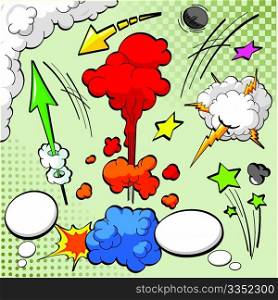 Illustration of comic book explosion for your design