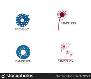 Illustration of concept dandelion. Vector logo