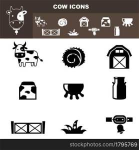 illustration of cow farm icon vector
