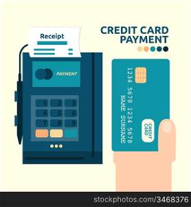 Illustration of credit card payment graphic design