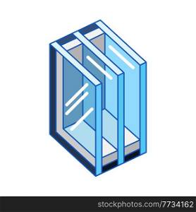Illustration of cross section double glazed window. PVC plastic or aluminum metal profile. Image for businesses and construction industry.. Illustration of cross section double glazed window. PVC plastic or aluminum metal profile.
