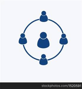 Illustration of crowd of people . vector icon 10 EPS
