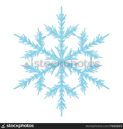 Illustration of crystal snowflake. Card for Merry Christmas and Happy New Year.. Illustration of crystal snowflake.