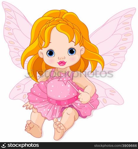 Illustration of cute baby fairy