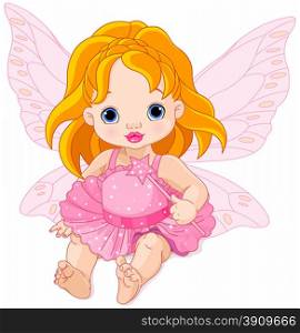 Illustration of cute baby fairy