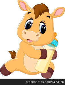 illustration of Cute baby horse cartoon