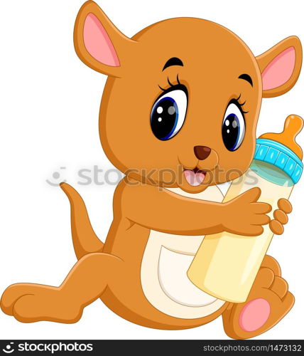 illustration of Cute baby kangaroo cartoon