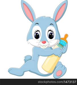 illustration of cute baby rabbit cartoon