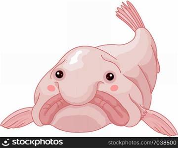 Illustration of cute blob fish