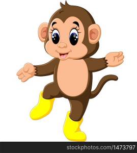 illustration of cute Cartoon monkey