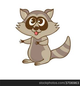 Illustration of cute cartoon raccoon