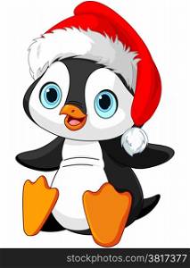 Illustration of Cute Christmas penguin