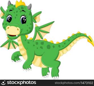 illustration of cute dragon cartoon
