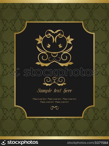 Illustration of cute frame with floral texture - vector