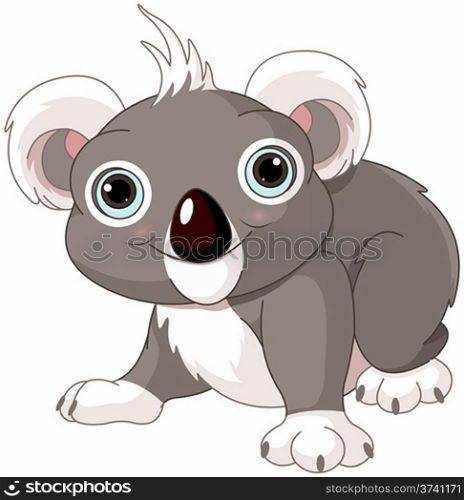 Illustration of cute funny koala