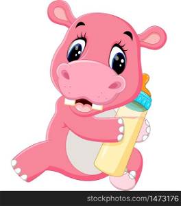 illustration of Cute hippo cartoon