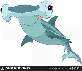 Illustration of cute hummer shark