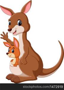 illustration of cute Kangaroo cartoon