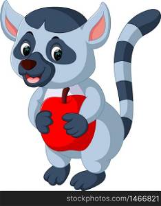 illustration of cute lemur cartoon