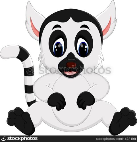 illustration of Cute lemur cartoon