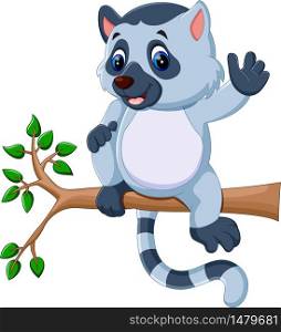 illustration of Cute lemur cartoon