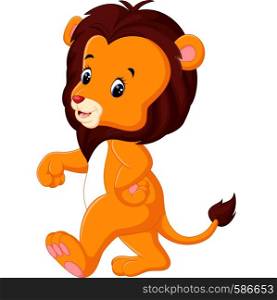 illustration of cute lion cartoon