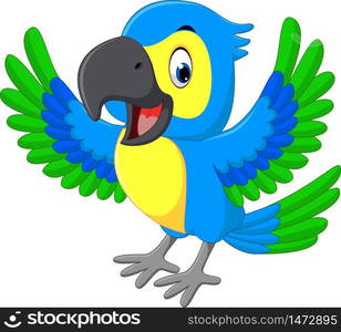 illustration of cute macaw cartoon