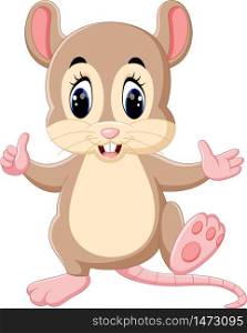 illustration of cute mouse cartoon