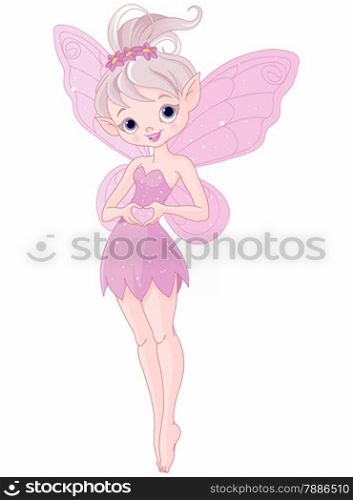 Illustration of cute pink Pixy fairy