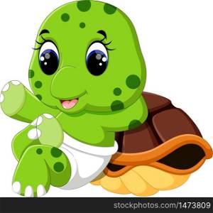 illustration of Cute turtle cartoon