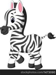 illustration of cute zebra cartoon