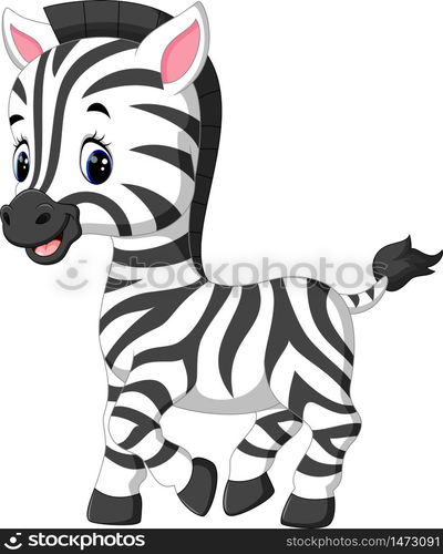 illustration of cute zebra cartoon