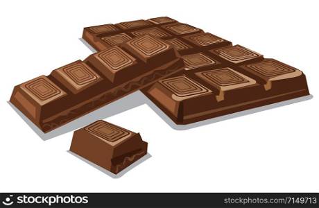 illustration of dark chocolate pieces. dark chocolate pieces