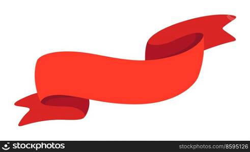 Illustration of decorative ribbon. Banner in abstract style. Award for sports or corporate competitions.. Illustration of decorative ribbon. Banner in abstract style.