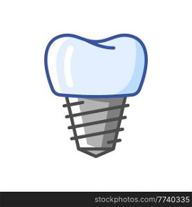 Illustration of dental implant. Dentistry and health care icon. Stomatology and medical item.. Illustration of dental implant. Dentistry and health care icon. Stomatology medical item.