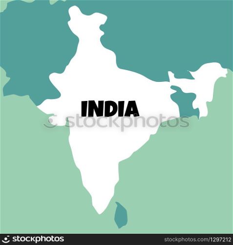 Illustration of detailed map of India on colored back. Illustration of detailed map of India