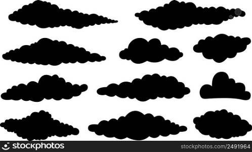 Illustration of different clouds isolated on white