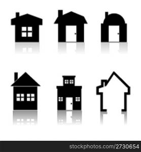 illustration of different home icon on isolated background