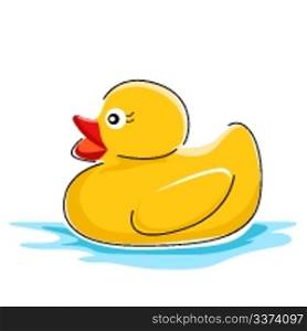 illustration of duck in water on white background