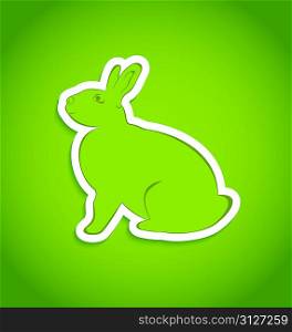 Illustration of Easter greeting rabbit isolated - vector