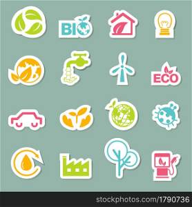 illustration of eco icons set vector