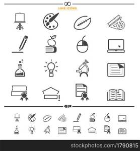 illustration of education icons vector