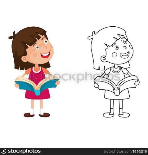 Illustration of educational coloring book vector