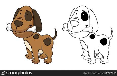 Illustration of educational coloring book vector-dog