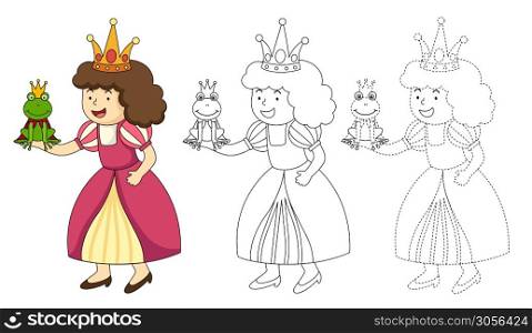 illustration of educational coloring book vector-princess