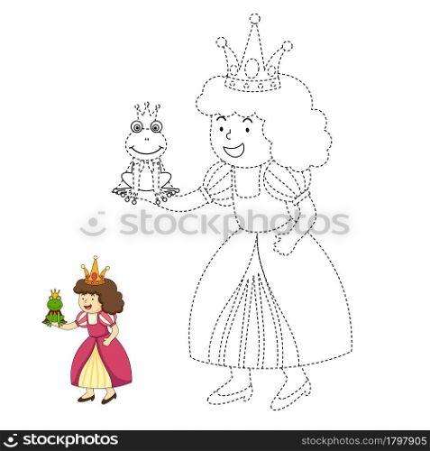 Illustration of educational game for kids and coloring book vector