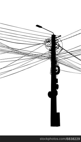 Illustration of electric pole isolated on white
